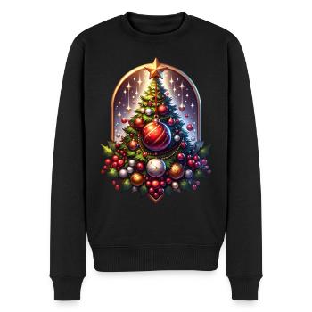 Weihnachtsstern Weihnachtsbaum Sternenhimmel - Männer Premium Bio Pullover - Schwarz - Vorne - Nico (187cm)