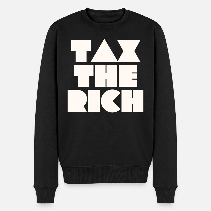 TAX THE RICH - Männer Premium Bio Pullover - Schwarz