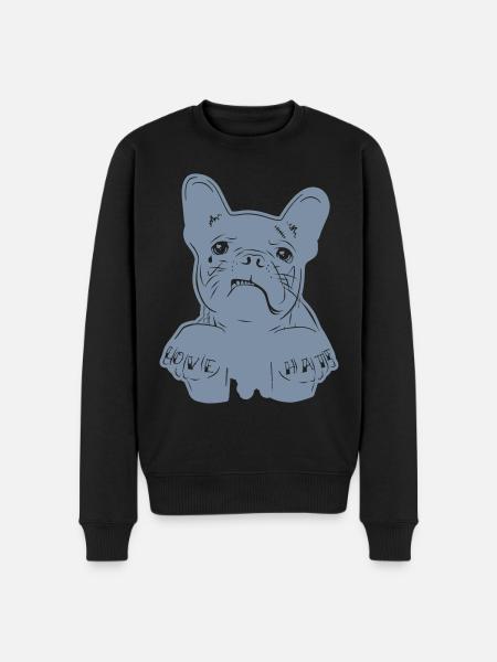 Hamburger Underdog / Love and Hate / Dog / Pug - Men's Premium Organic Jumper - black