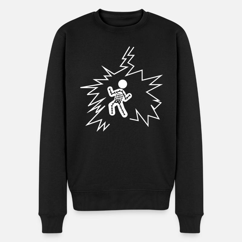 Blitzschlag - Männer Premium Bio Pullover - Schwarz