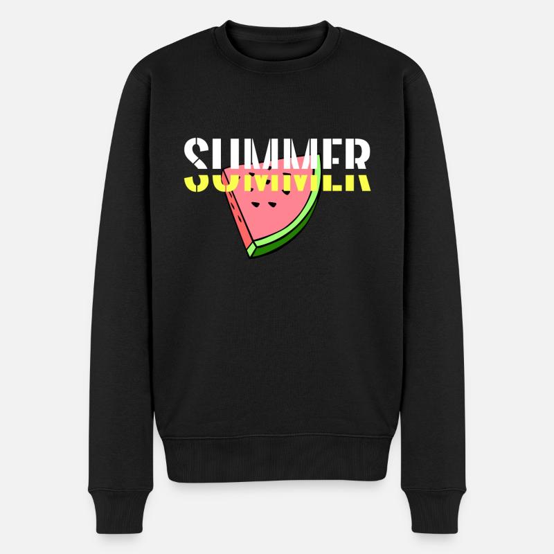 Sommer Melone - Männer Premium Bio Pullover - Schwarz