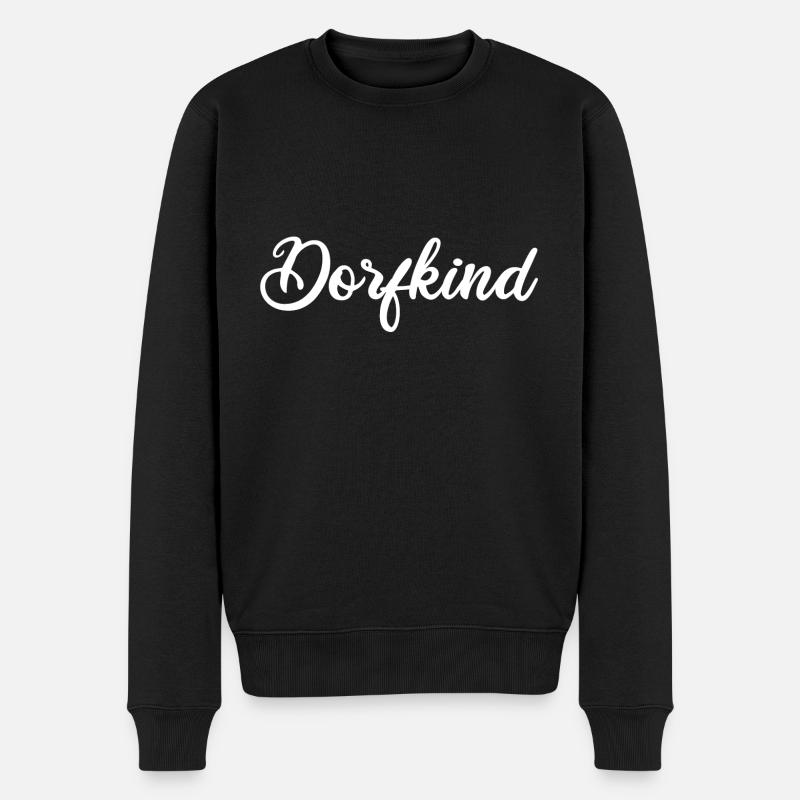 Dorfkind - Männer Premium Bio Pullover - Schwarz