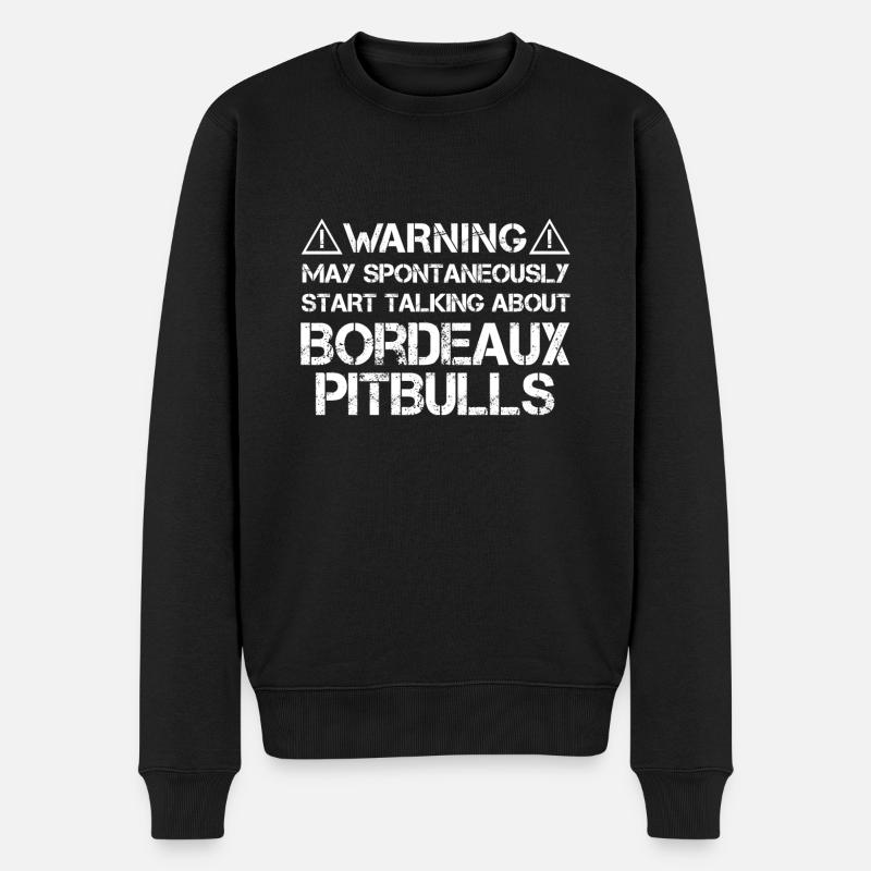 Bordeaux Pitbull - Männer Premium Bio Pullover - Schwarz