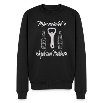 Mir Reicht's Ich Geh Zum Nachbarn Bier Humor - Männer Premium Bio Pullover - Schwarz - Vorne - Nico (187cm)
