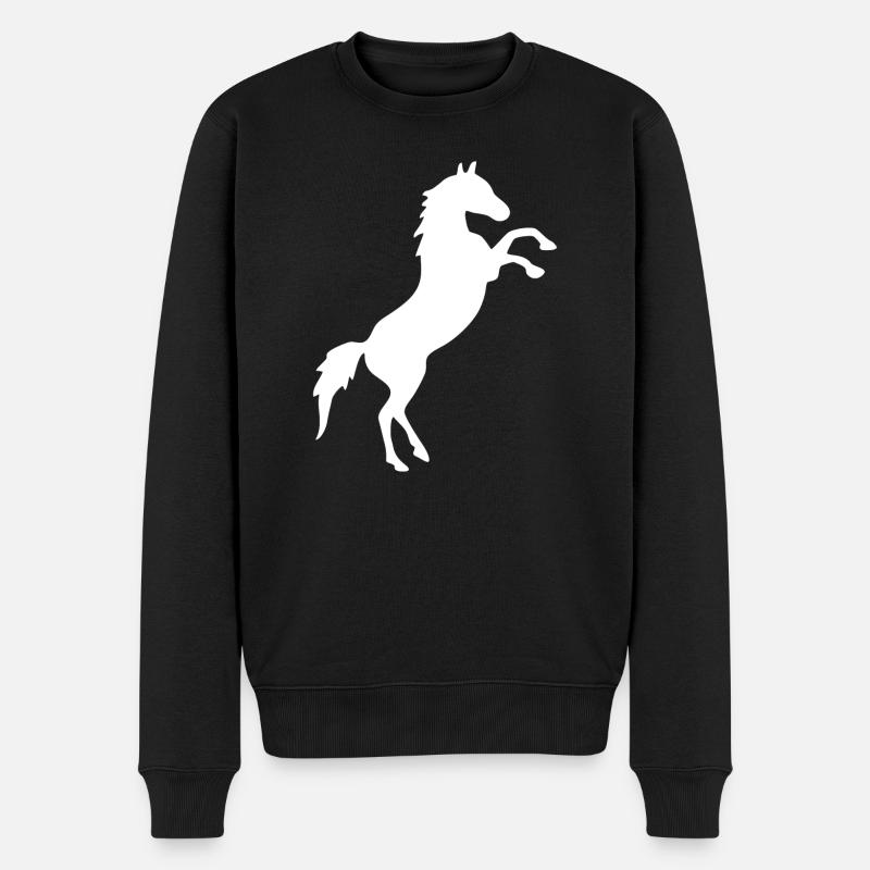 Élevage de chevaux blanc - Pull Premium bio Homme - noir