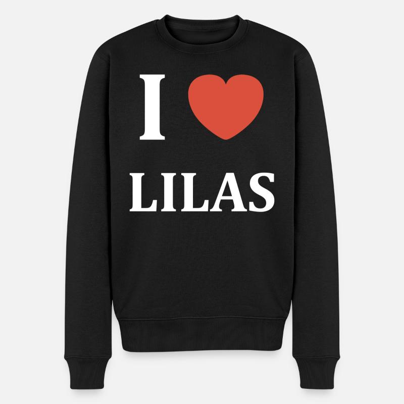 I love Lilas - Pull Premium bio Homme - noir