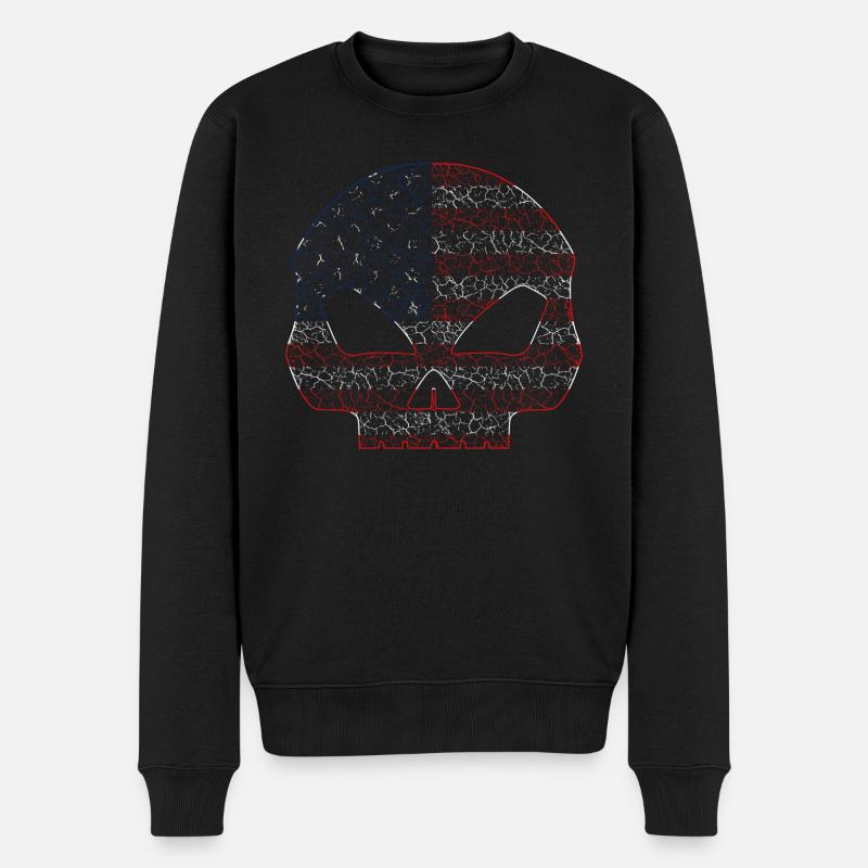 Skull USA - Männer Premium Bio Pullover - Schwarz