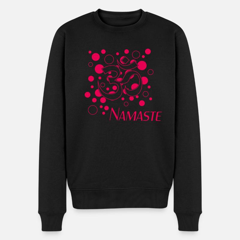 Namaste - Männer Premium Bio Pullover - Schwarz