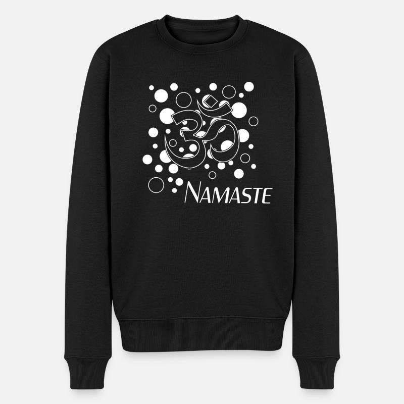 Namaste - Männer Premium Bio Pullover - Schwarz
