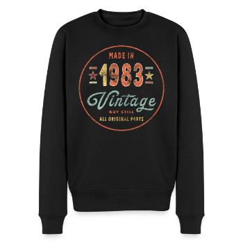 Fabriqué en 1983 - Pull Premium bio Homme - noir - Devant - Nico (187cm)