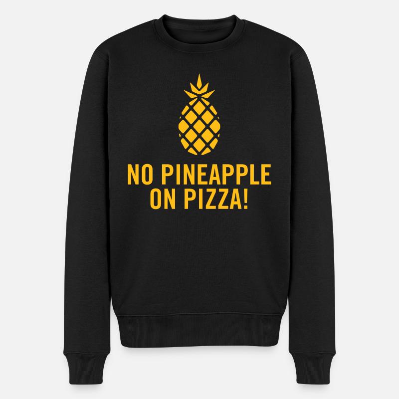 Keine Ananas auf Pizza! - Männer Premium Bio Pullover - Schwarz