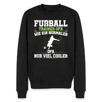 Fußball Trainer Opa Geschenkidee - Männer Premium Bio Pullover - Schwarz - Vorne - Nico (187cm)