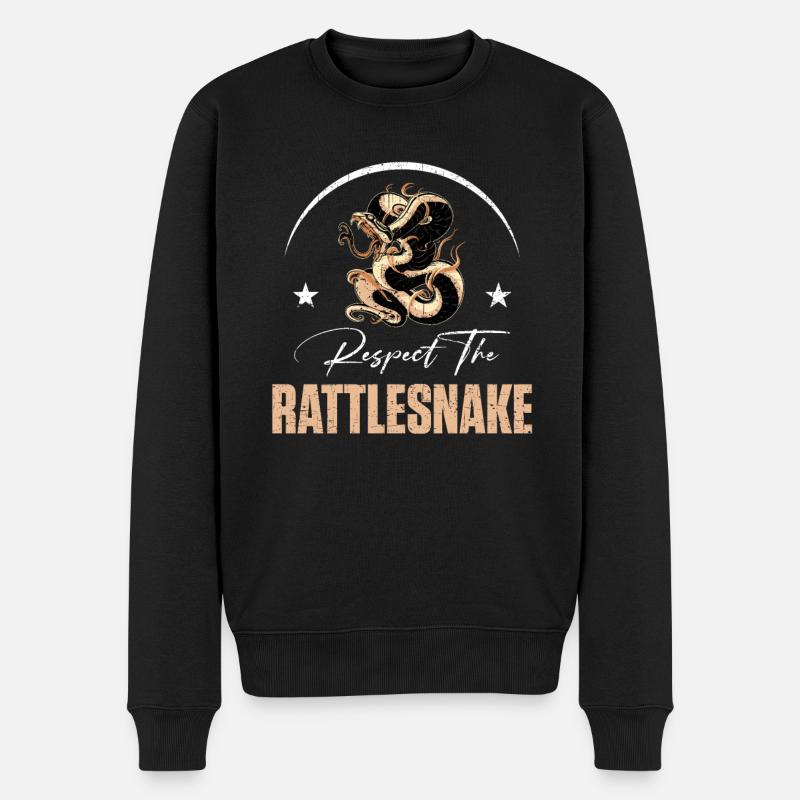 Respect The Rattlesnake - Männer Premium Bio Pullover - Schwarz