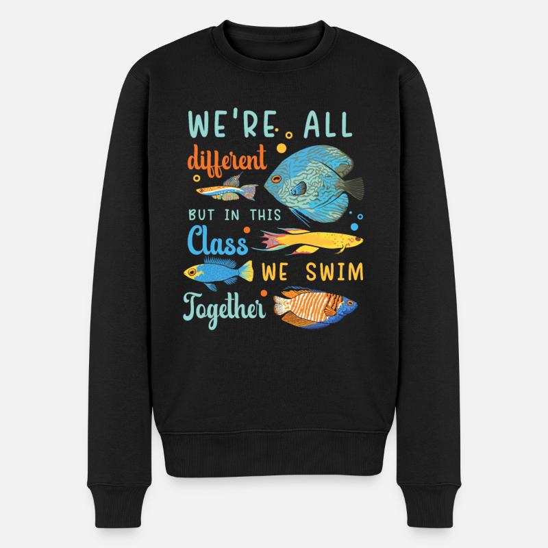This Class We Swim Together Autismus Autisten - Männer Premium Bio Pullover - Schwarz