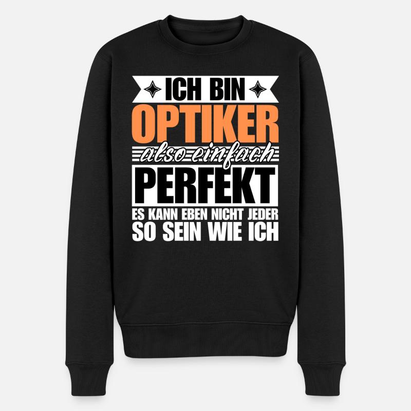 Perfekter Optiker - Männer Premium Bio Pullover - Schwarz