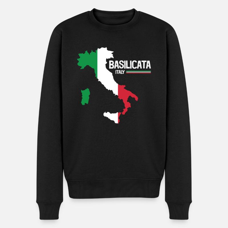 Basilicate Italie Carte Régions Italie - Pull Premium bio Homme - noir