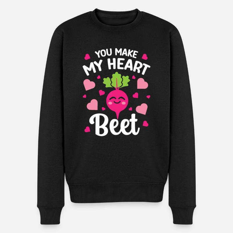 Relation avec la betterave en disant que tu fais mon cœur de betterave - Pull Premium bio Homme - noir