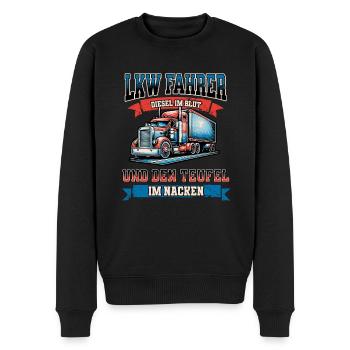 LKW Fahrer Spruch - Für alle Trucker! - Männer Premium Bio Pullover - Schwarz - Vorne - Nico (187cm)