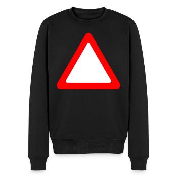 Avertissement de panneau routier - Pull Premium bio Homme - noir - Devant - Nico (187cm)