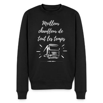 Meilleur chauffeur de tout les temps - Pull Premium bio Homme - noir - Devant - Nico (187cm)