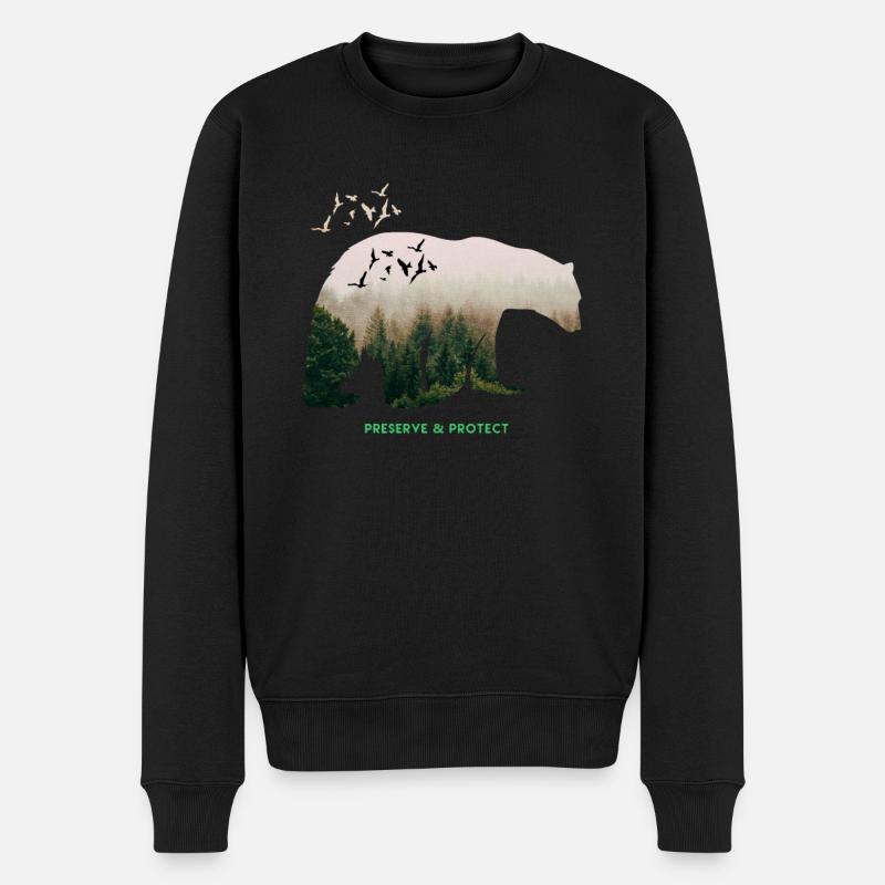 Naturschutz Umweltschutz Klimaschutz Geschenk - Männer Premium Bio Pullover - Schwarz