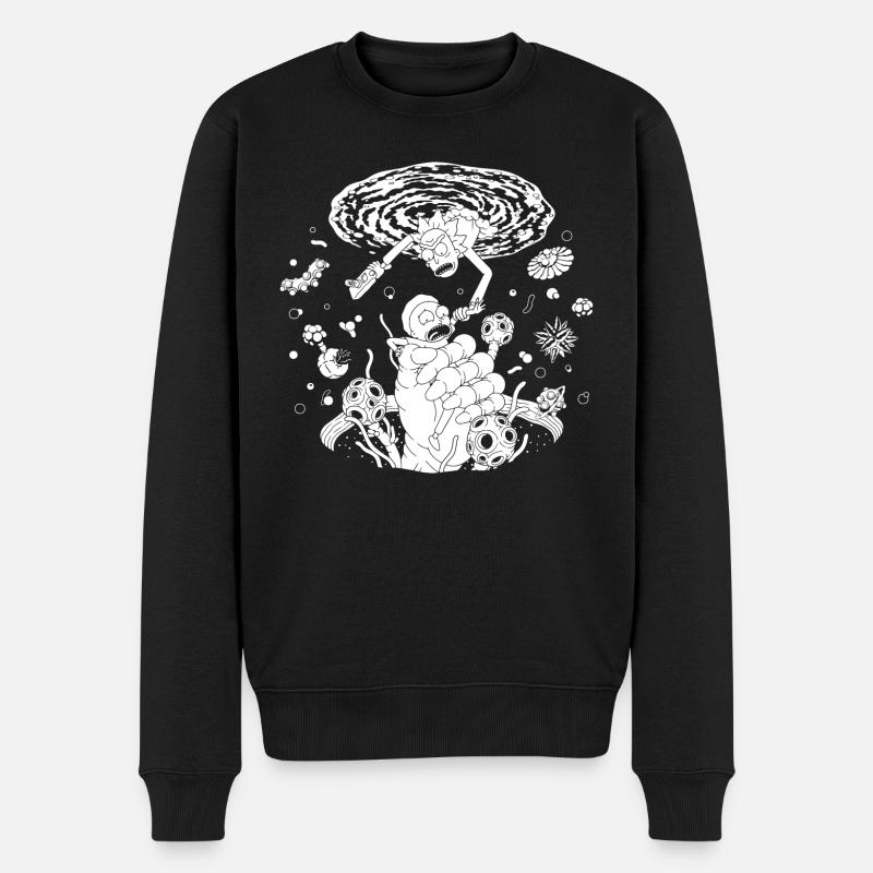Rick & Morty Raumportal - Männer Premium Bio Pullover - Schwarz