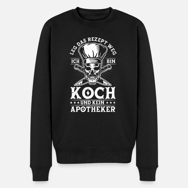 Koch Kochen Restaurant Rezept Apotheker Geschenk - Männer Premium Bio Pullover - Schwarz