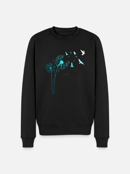 Pustflower Birds Bird Dandelion Gift - Men's Premium Organic Jumper - black