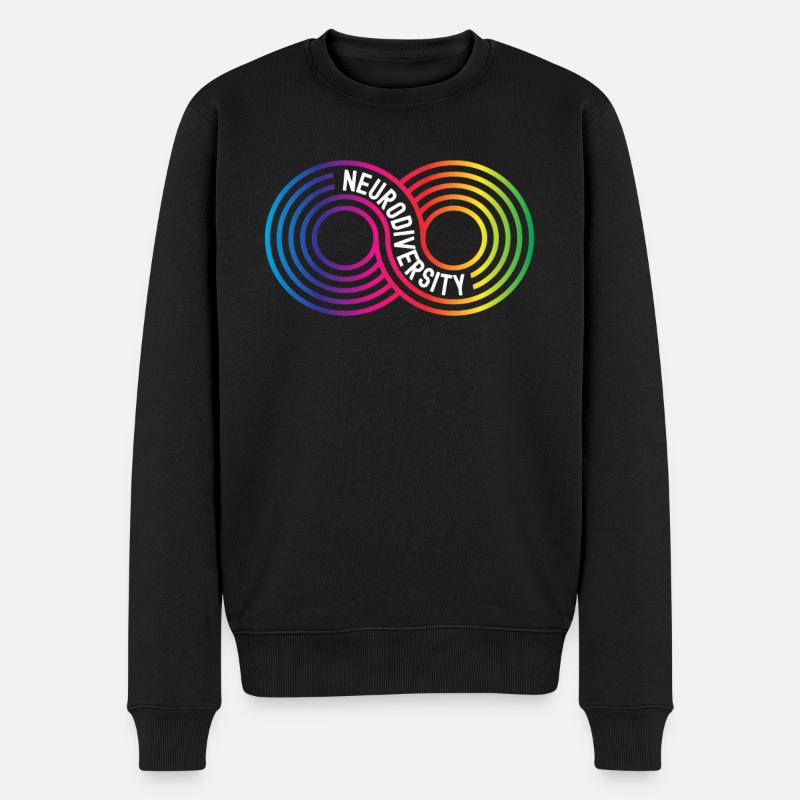 Neurodiversität Rainbow Infinity Neurodivergent - Männer Premium Bio Pullover - Schwarz