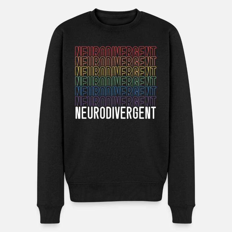 Neurodiversité Neurodiversity Rainbow TDAH - Pull Premium bio Homme - noir