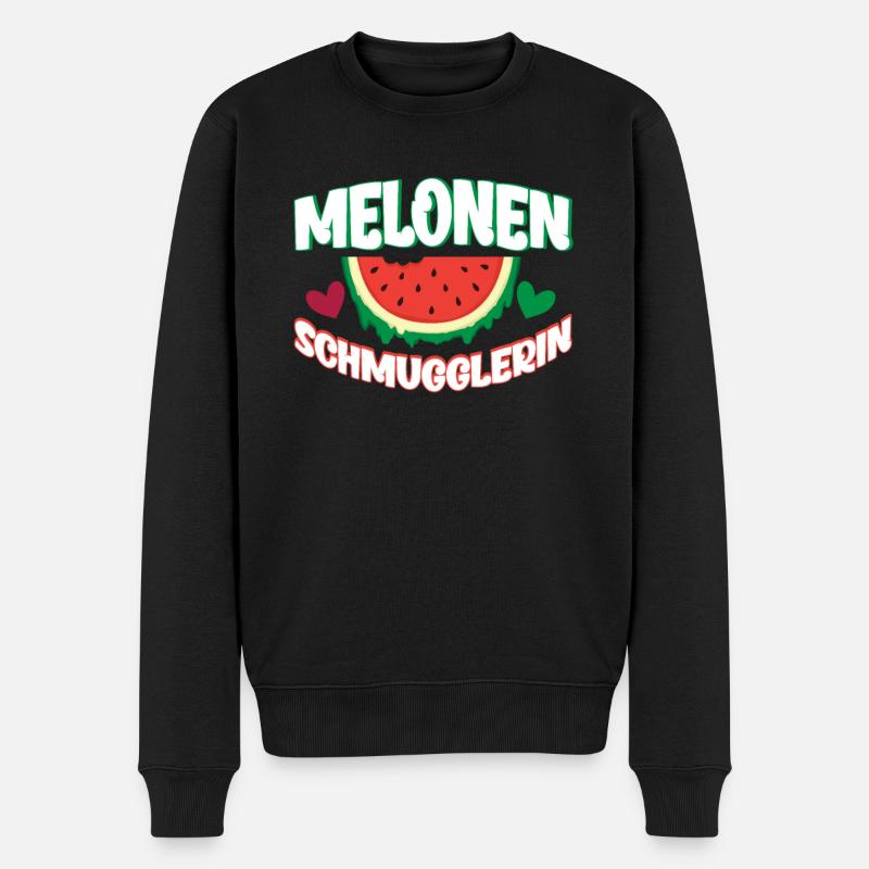 Melonen Schmugglerin Schwanger Lustiges Geschenk - Männer Premium Bio Pullover - Schwarz