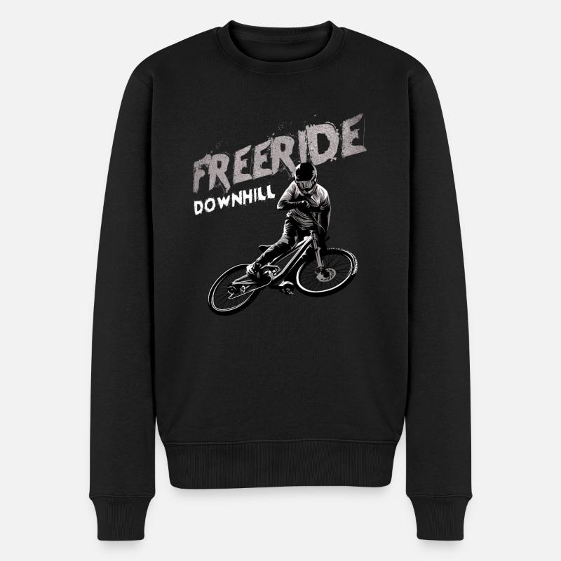 Freeride Downhill Mountainbiker Geschenk - Männer Premium Bio Pullover - Schwarz