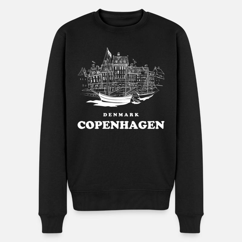 Dänemark Kopenhagen - Männer Premium Bio Pullover - Schwarz