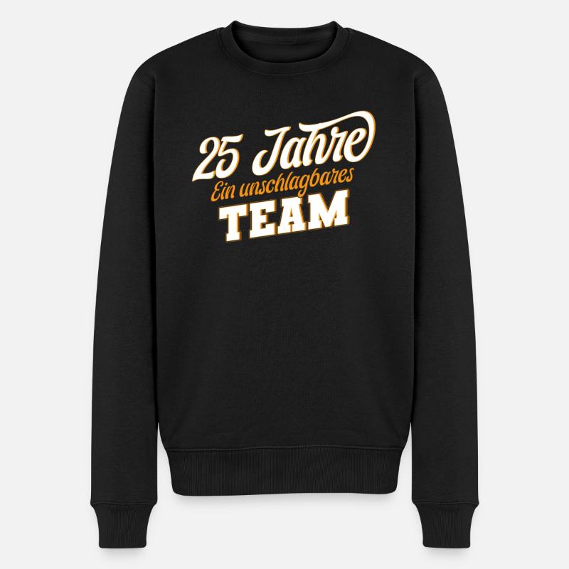 Silberhochzeit 25 Jahre Verheiratet Ehe Geschenk - Männer Premium Bio Pullover - Schwarz