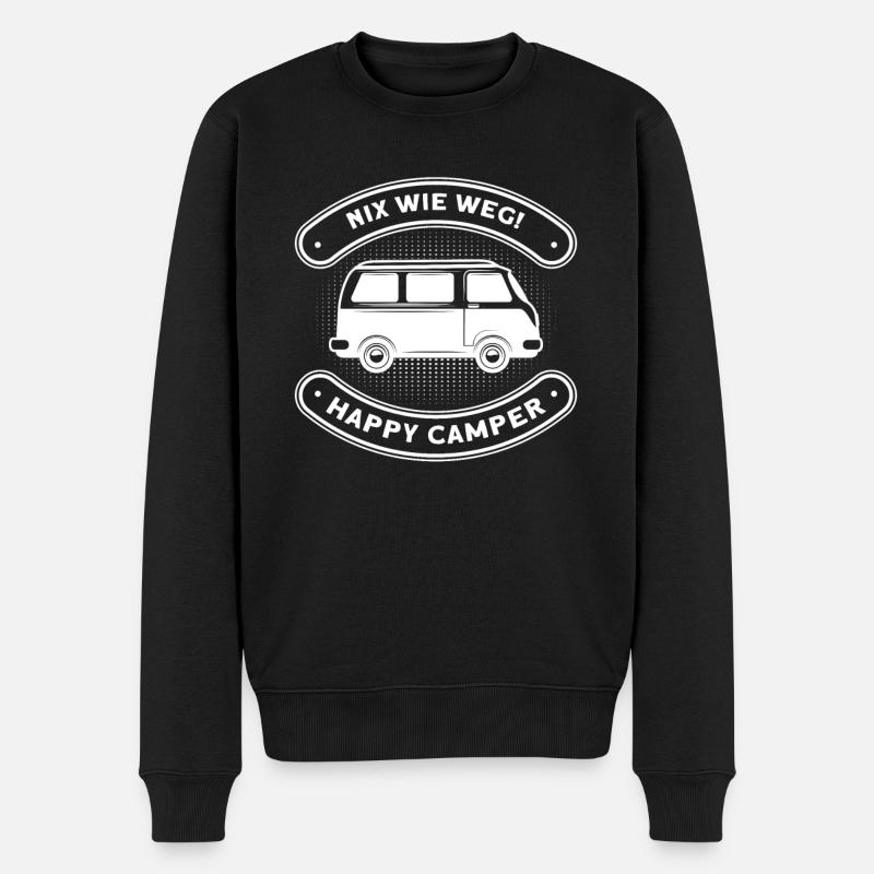 Nix Wie Weg Camper Camping Wohnwagen Geschenk - Männer Premium Bio Pullover - Schwarz