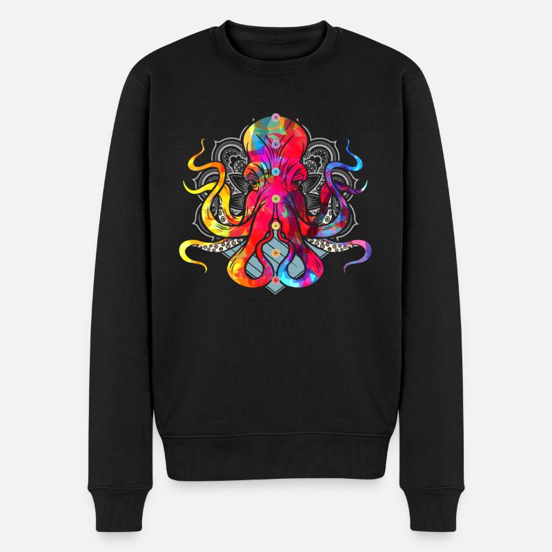 Riesenkraken Meerestier Kraken Tintenfisch Meer - Männer Premium Bio Pullover - Schwarz