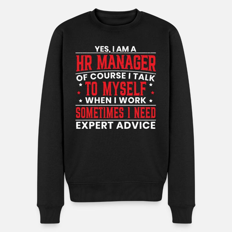 Ich bin HR Manager Job Beruf Arbeit Mitarbeiter - Männer Premium Bio Pullover - Schwarz