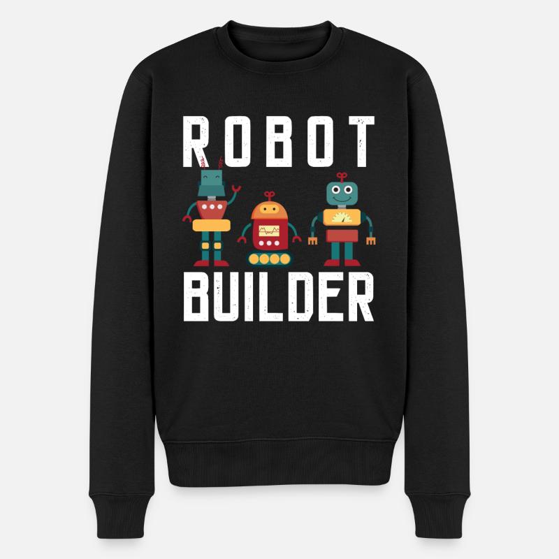 Roboter Buidler Robotik KI Künstliche Intelligenz - Männer Premium Bio Pullover - Schwarz