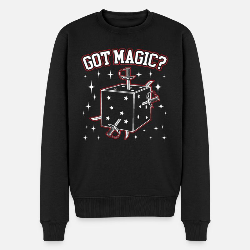 Magier Zaubertricks Zauberei Illusionistischer Zauberer - Männer Premium Bio Pullover - Schwarz