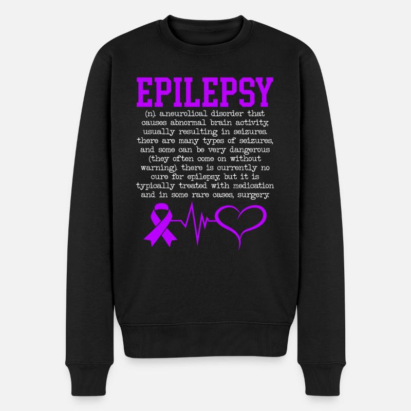 Kampf Epilepsie Epileptische Epilepsie Bewusstseinsmonat - Männer Premium Bio Pullover - Schwarz