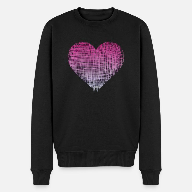 pink heart pinkes Herz - Männer Premium Bio Pullover - Schwarz