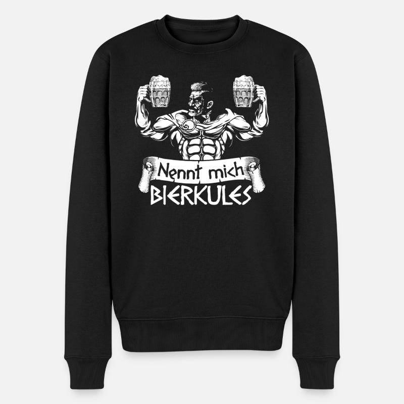 Nennt mich BIERKULES - Männer Premium Bio Pullover - Schwarz