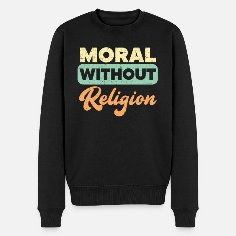 Moral ohne Religion Agnostischer Blackcraft Atheist - Männer Premium Bio Pullover - Schwarz