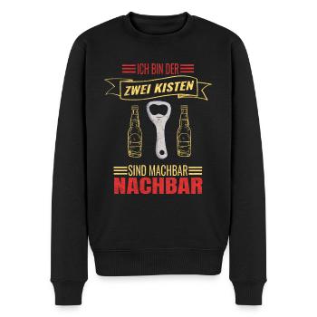 Ich Bin Der Zwei Kisten Sind Machbar Nachbar Bier - Männer Premium Bio Pullover - Schwarz - Vorne - Nico (187cm)