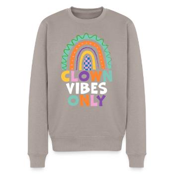 Clown Vibes Only Circus Birthday Party Performer - Men's Premium Organic Jumper - taupe - Front - Nico (187cm)