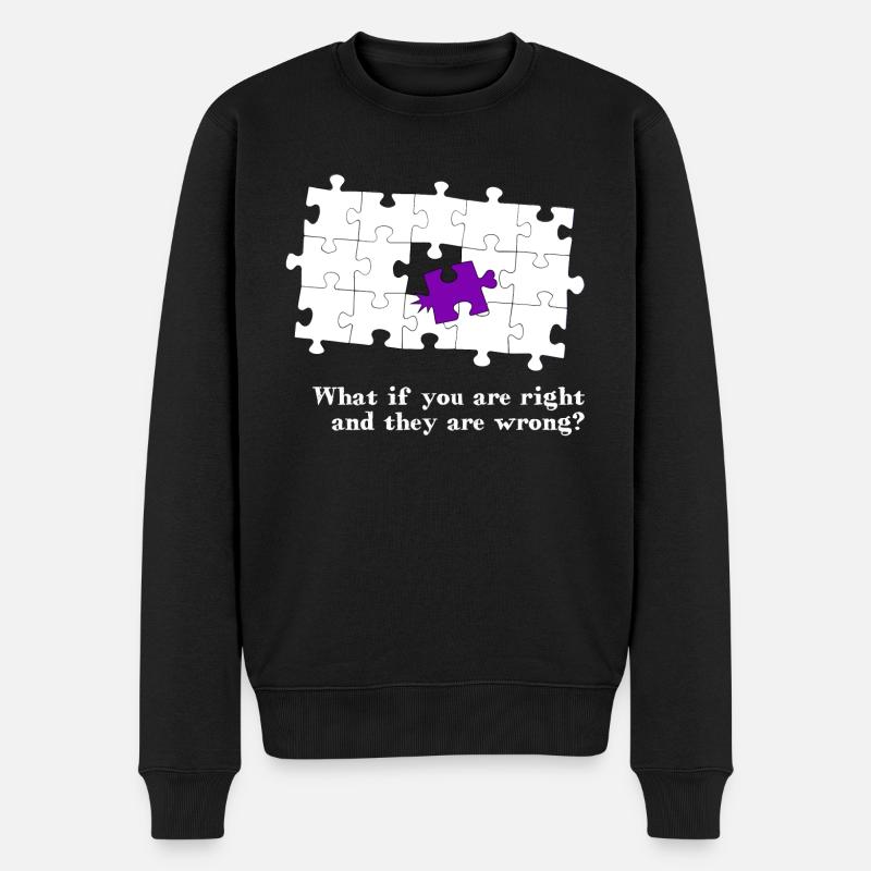 Puzzle - what if you are right and they are wrong? - Männer Premium Bio Pullover - Schwarz