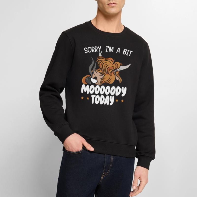 Ich bin heute ein bisschen launisch Scottist Highland Cow Lover Männer Premium Bio Pullover
