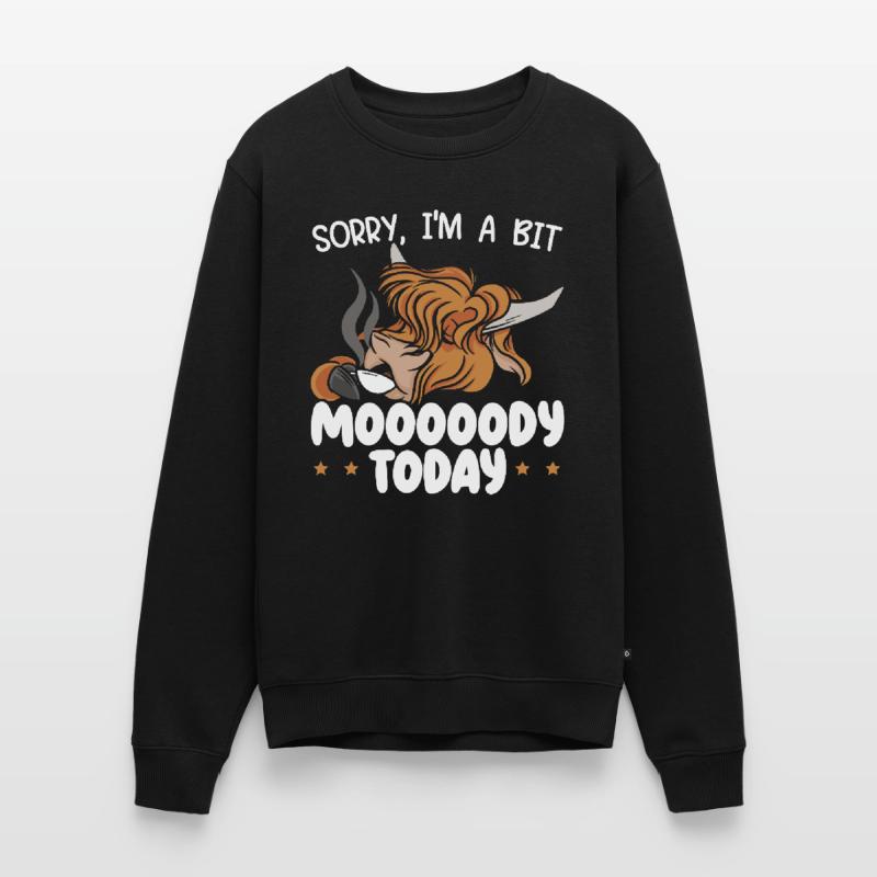 Ich bin heute ein bisschen launisch Scottist Highland Cow Lover Männer Premium Bio Pullover