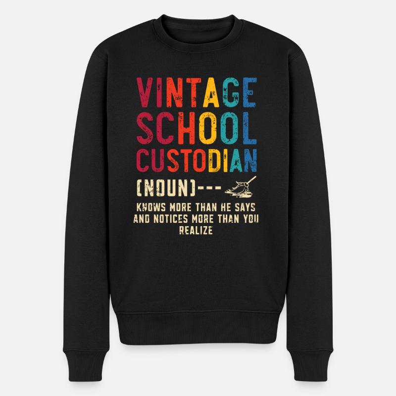 Hausmeister Hausmeisterschule Custodian Clean Freak - Männer Premium Bio Pullover - Schwarz