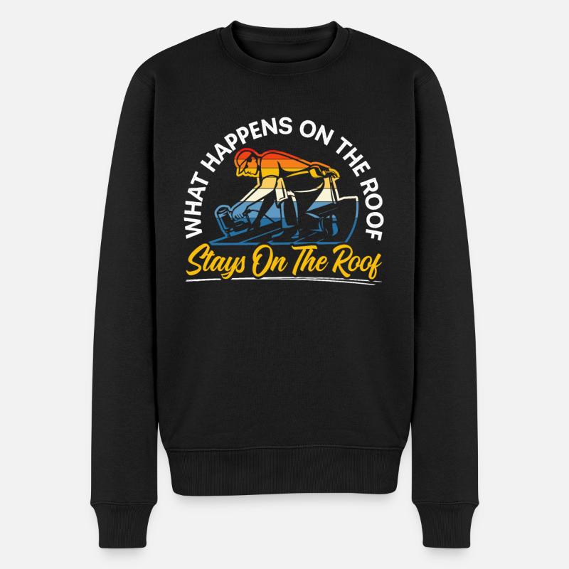 Ce qui se passe sur le toit reste sur le toit couvreur - Pull Premium bio Homme - noir